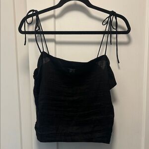 H&M linen tie strap tank top
